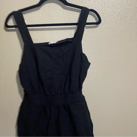 All:Row Linen Black Jumpsuit Open Back Size Medium - Picture 2 of 13